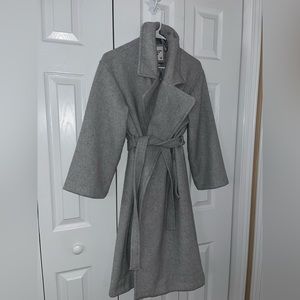 Abercrombie & Fitch Wool Blend Coat with Pockets and Belt